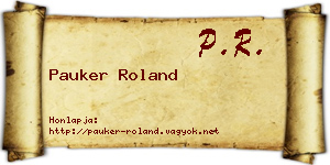 Pauker Roland névjegykártya